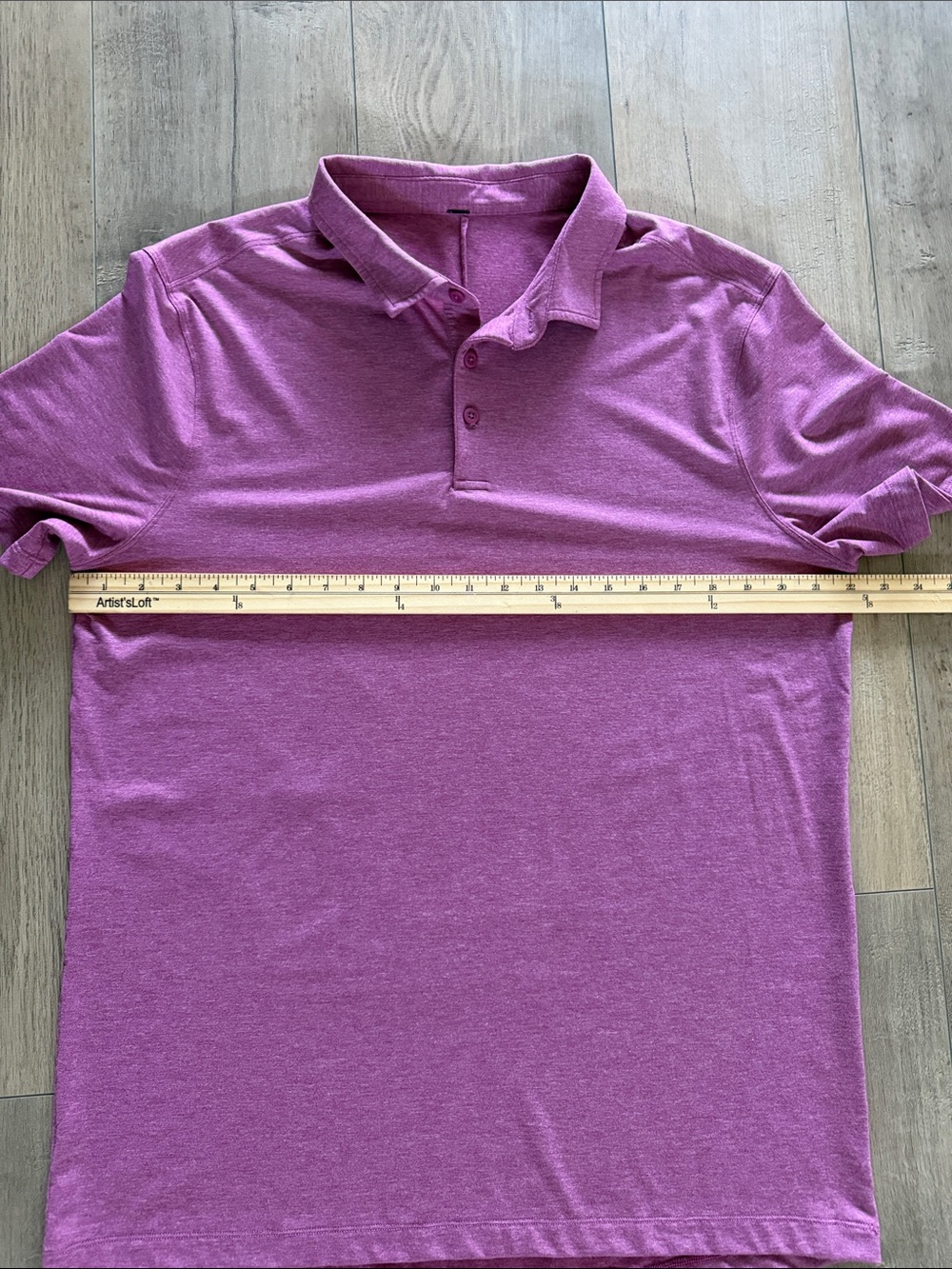Lululemon Evolution Short Sleeve Polo Shirt Size XL Heathered Vintage Plum - Picture 6 of 8